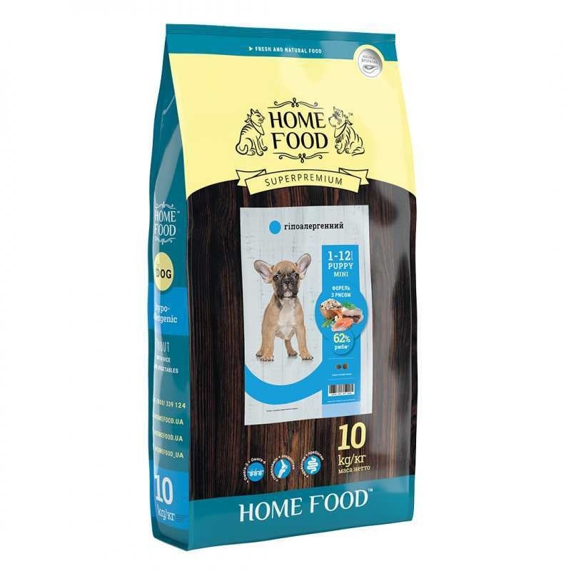 Home Food (Хоум Фуд) Puppy Mini Гіпоалергенний сухий корм «Форель з рисом» для цуценят собак дрібних порід