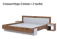 Спальный гарнитур Hugo 3 Doros Тахо / Белый (кровать с тумбочками), современная спальня в скандинавском стиле