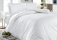 Напівторні комплекти ліжка однотонна 1.5 від виробника постільна білизна напівторна сатин Білий