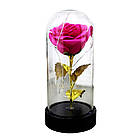 Роза в колбі з LED підсвічуванням 20 см, №A54 + Подарунок Кулон "I love you" / Вічна троянда в колбі, фото 3