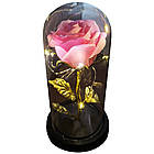 Роза в колбі з LED підсвічуванням 20 см, №A54 + Подарунок Кулон "I love you" / Вічна троянда в колбі, фото 5