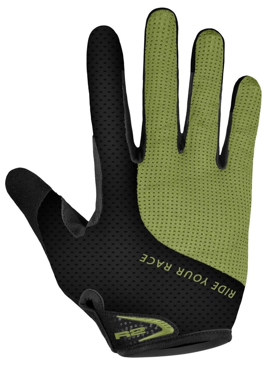 Перчатки R2 PROS с полными пальцами зеленый / черный XXL - фото 1 - id-p1780968350
