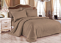 Напівторні комплекти ліжка однотонна 1.5 від виробника постільна білизна напівторна сатин Коричневий