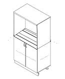 Тумба дводверна без ящиків з відділом під МВ піч без стільниці ЛЮКС із фарбованими МДФ фасадами ширина 600, фото 3