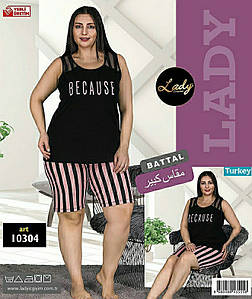 Жіночий комплект майка та шорти великого розміру Туреччина