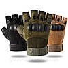 Тактичні рукавички з посиленим протектором і відкритими пальцями, Чорні, 2XL / Безпалі рукавички, фото 2