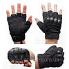 Тактичні рукавички з посиленим протектором і відкритими пальцями, Чорні, 2XL / Безпалі рукавички, фото 5