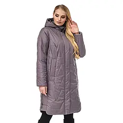 Демісезонна жіноча подовжена куртка з капюшоном, розміри  48,50 - 66