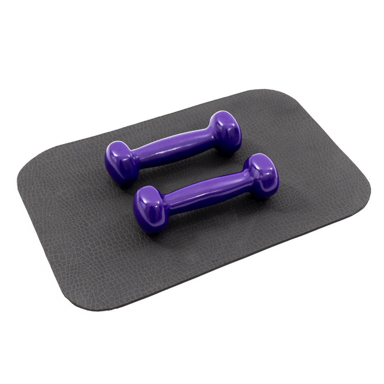 Гантелі для фітнесу вінілові цільні (нерозбірні) + килимок OSPORT Profi 2шт по 0.5 кг (OF-0200) Фіолетовий, фото 1