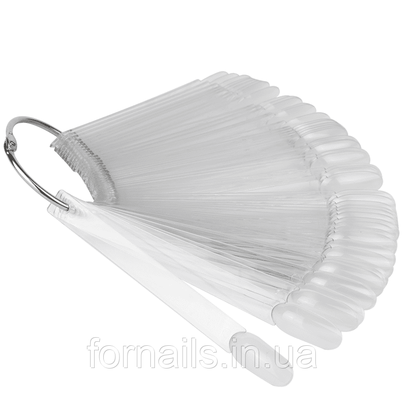 Типси на кільці прозорі, мигдальна форма, 50 шт, фото 1