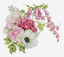 B7018 Весняний Букет Набір для вишивання нитками Luca-S Квіти Композиція з квітами