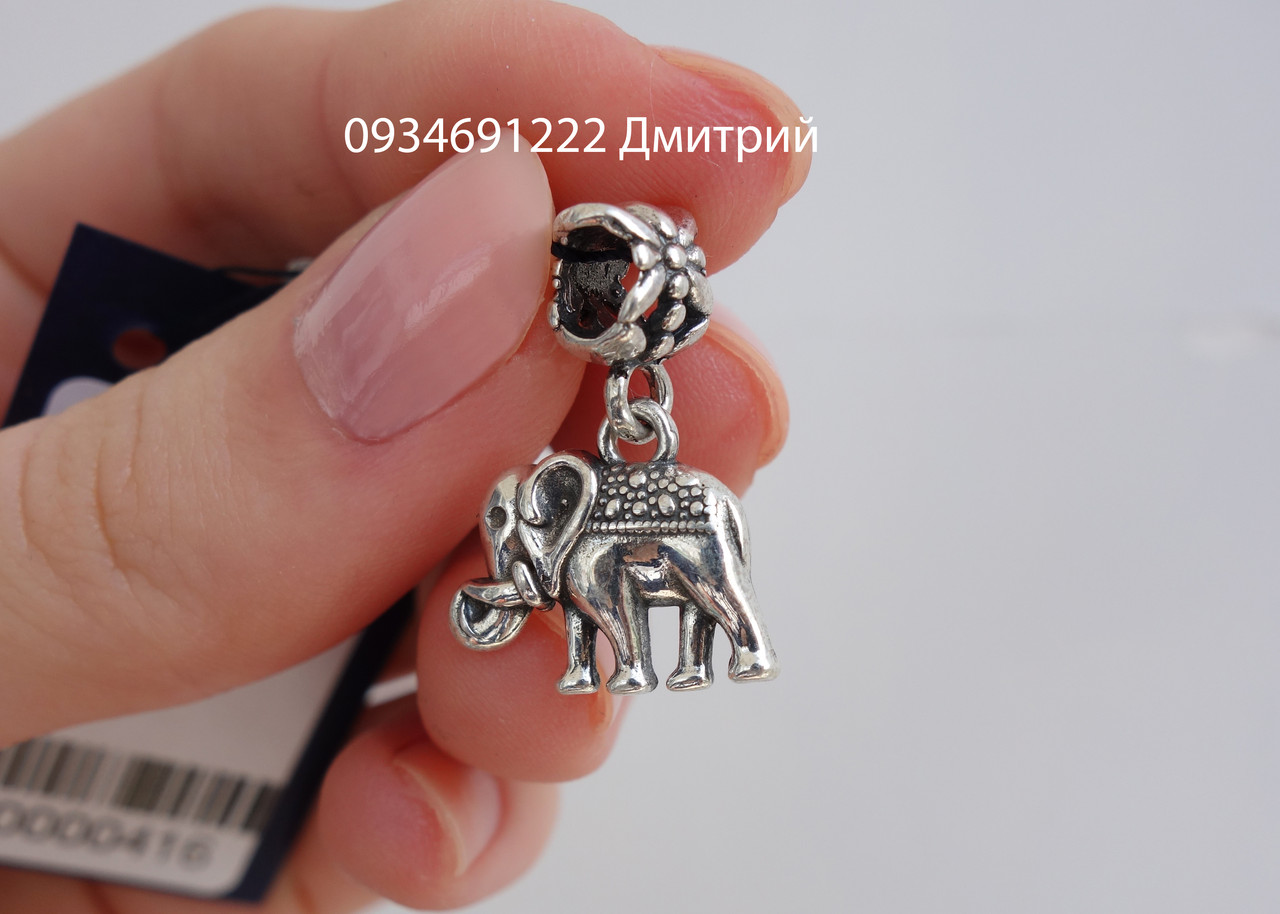 Срібна бусинка Слоник, фото 1