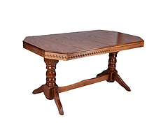 Стіл обідній Буковель масив дерева бук стільниця розкладна МДФ Горіх 160/200*90 см (Мікс-Мебель ТМ)