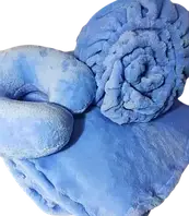 Набор комплект на кушетку (плед+чехол+подушка) Голубой