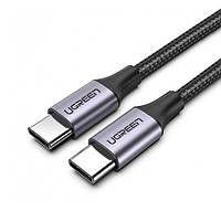 Кабель USB 2.0 Type-C M-M, 2 м, (18W) Чорний, Round Cable Nickel Plating Aluminum Shell US261 UGREEN