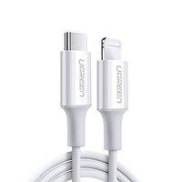 Кабель USB 2.0 Type-C M-Lightning M, 2 м, 3A, Nickel Plating ABS Shell Білий, US171 UGREEN