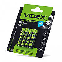 Батарейка AAA/LR03, Лужна, VIDEX, Blister/4pcs