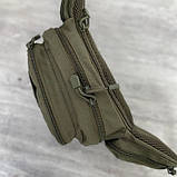 Нагрудна поясна сумка для пістолета зброї олива, фото 7