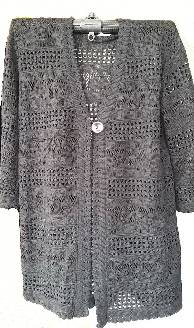 Купить Красивый женский кардиган большого размера в ажурные листочки ...