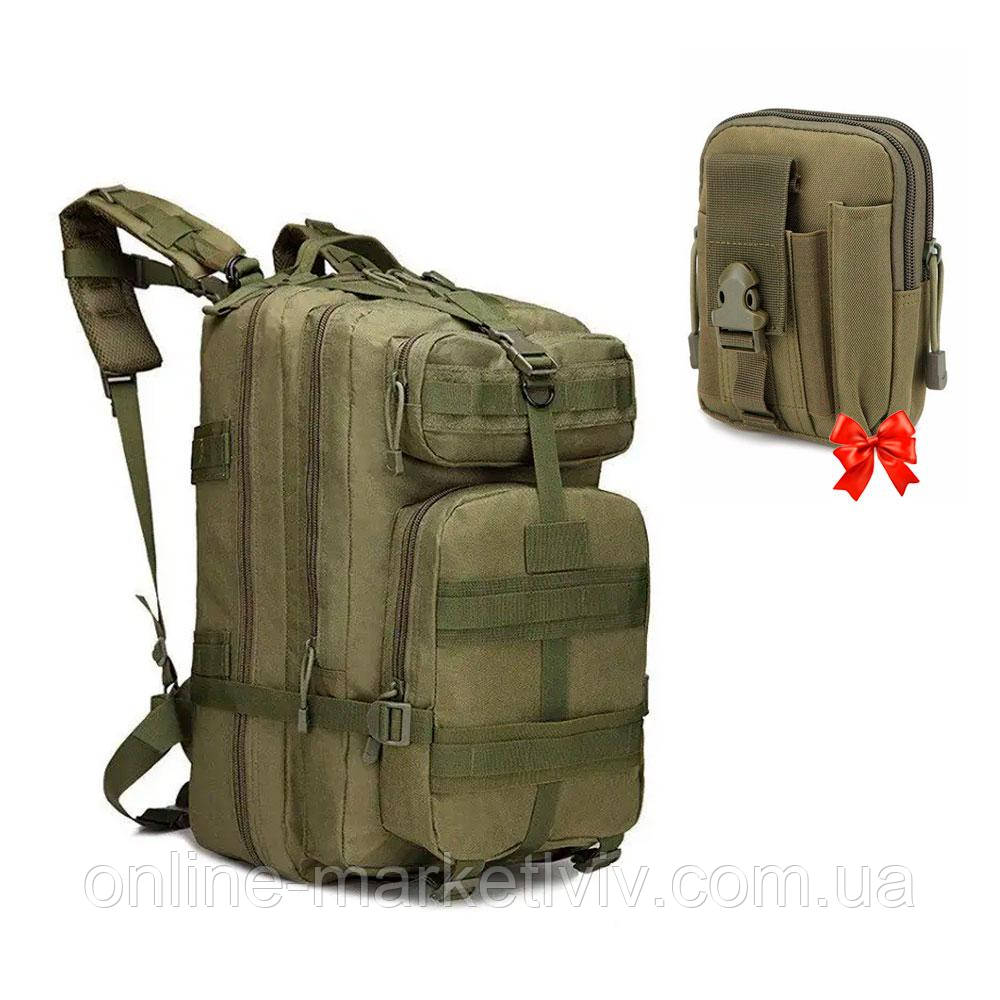 Тактичний рюкзак на 45 л, M07 + Подарунок тактична поясна сумка / Чоловічий рюкзак
