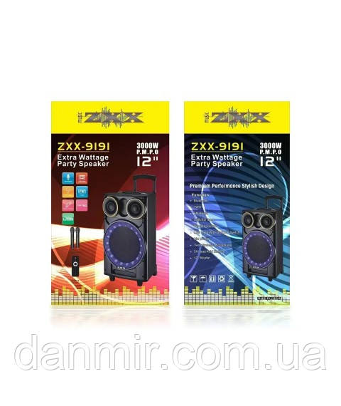 Акустична переносна колонка з мікрофонами ZXX-9191