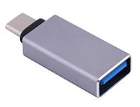 Перехідник USB3.1 Type-C --> USB (OTG) OEM, сріблястий