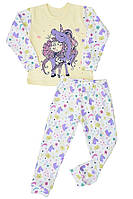 Детская красивая пижама для девочки с принцессой и единорогами, интерлок