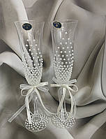 Весільні келихи з перлинами
