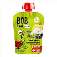 Детское пюре Bob Snail Улитка Боб Яблоко Груша Черная Смородина 90 г (4820219343820)