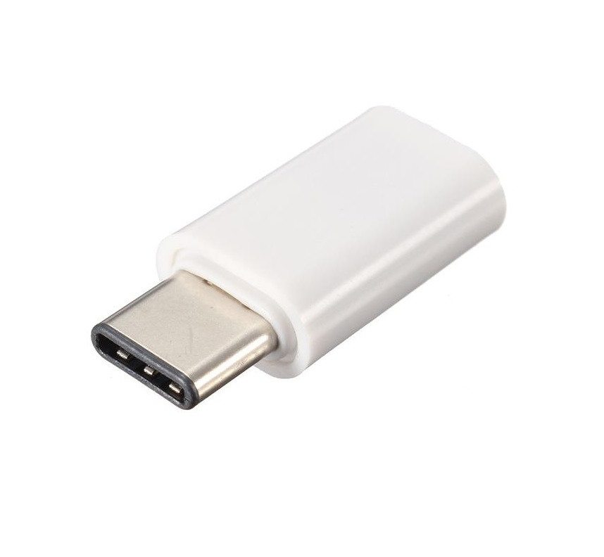 Перехідник USB3.1 Type-C --> Micro USB (OTG) білий
