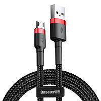 Кабель USB 2.0 AM-MicroUSB M, 2.0 м, 1.5A, чорний-червоний, (двосторонній) CAMKLF Baseus