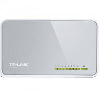 Комутатор TP-Link TL-SF1008D, 8-port 10/100M mini Desktop Switch, 8 10/100M RJ45 ports, Plastic case