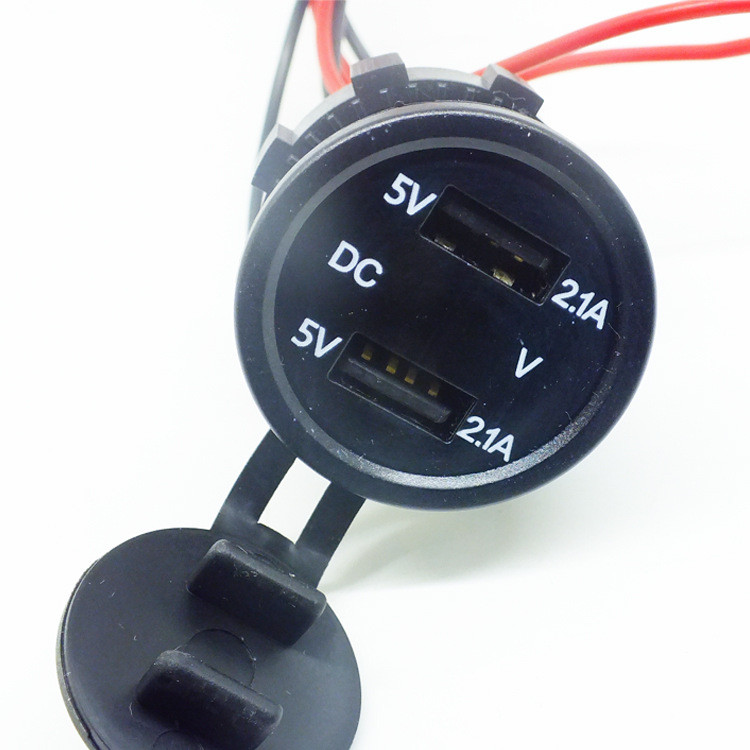 Купить 2x USB розетка автомобильная врезная круглая 4.2А 12-24В с ...