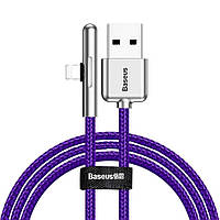 Кабель USB 3.1 AM-Lightning M, 1 м, 1.5A, 90° з кольоровою індикацією Пурпуровий, CAL7C Baseus