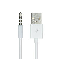Кабель аудіо USB для iPod Shuffle Jack 3.5mm M 4 pin -> USB AM, 1.0 м. білий