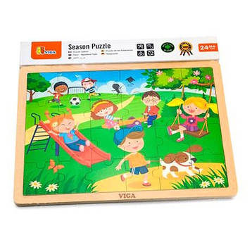 Дерев'яний пазл Viga Toys Пори року: весна, 24 деталі (51269), фото 2