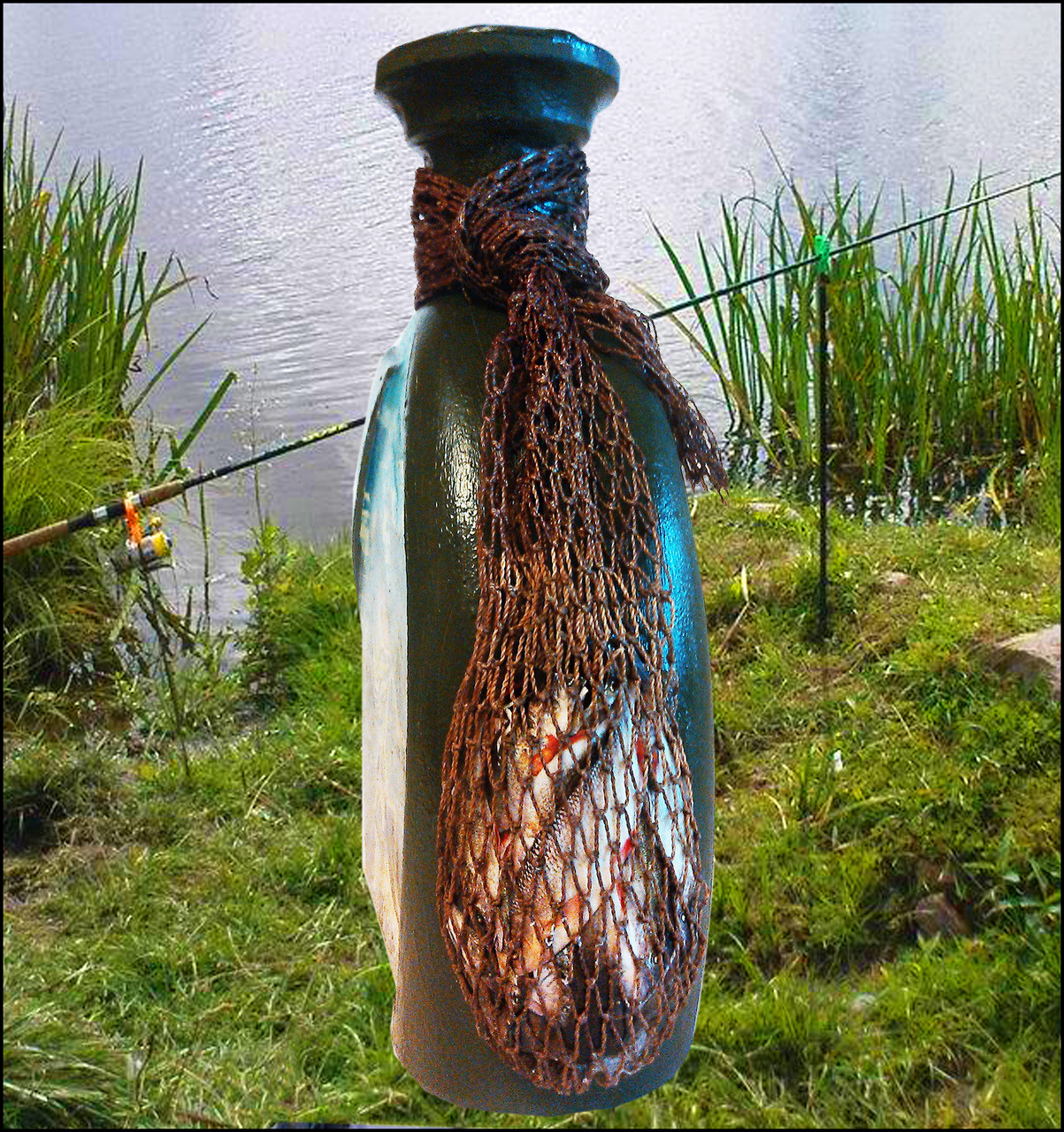 Оригинальный подарок мужчине рыбаку Декор бутылки Клевого клева - фото 3 - id-p298984205
