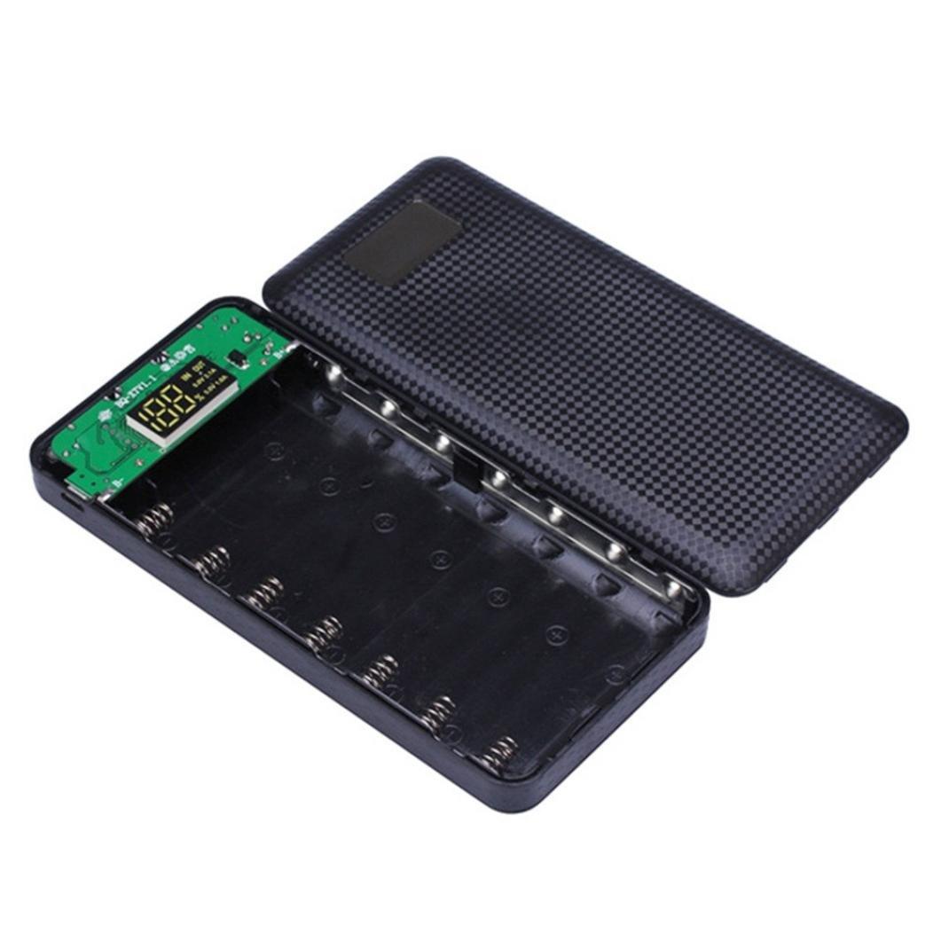 Корпус коробка Power Bank Case DIY, 8 x 18650 2 USB, 2 Micro-USB, 2 Led ліхтаря, чохол для батарей DIY чорний