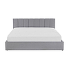 Ліжко двоспальне з підйомним механізмом м'яке MeBelle TALLY 180х200 см, сірий преміальний велюр, рогожка, фото 4