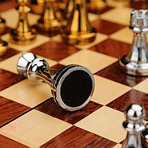 Шахи Royal Chess 30 х 30 см, з дерев'яною шаховою дошкою та металевими шахами, фото 6