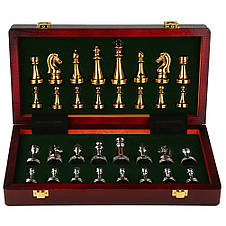 Шахи Royal Chess 30 х 30 см, з дерев'яною шаховою дошкою та металевими шахами, фото 3
