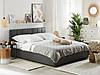 Ліжко двоспальне з підйомним механізмом м'яке MeBelle TALLY 180х200 см, сірий преміальний велюр, рогожка, фото 7