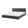 Ліжко двоспальне з підйомним механізмом м'яке MeBelle TALLY 180х200 см, сірий преміальний велюр, рогожка, фото 8