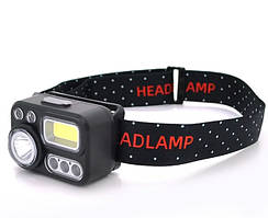 Налобний ліхтар CY-2058 (XPE+2xCOB+RGB) +Type-C (7+1 режими)