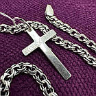Комплект срібний чорнений ланцюжок з натільнім хрестиком 925 проба, фото 3
