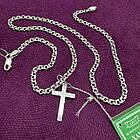 Комплект срібний чорнений ланцюжок з натільнім хрестиком 925 проба, фото 5