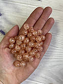 Намистини "Бите скло № 2 " 10 мм , персиково рожеві  500 грам