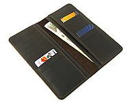 Тонкий чоловічий шкіряний гаманець купюрник-ленгер із натуральної шкіри коричневий