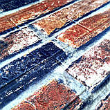 Самоклеюча 3D панель під сіро-синю катеринославську цеглу 700х770х3мм (48-3), фото 2