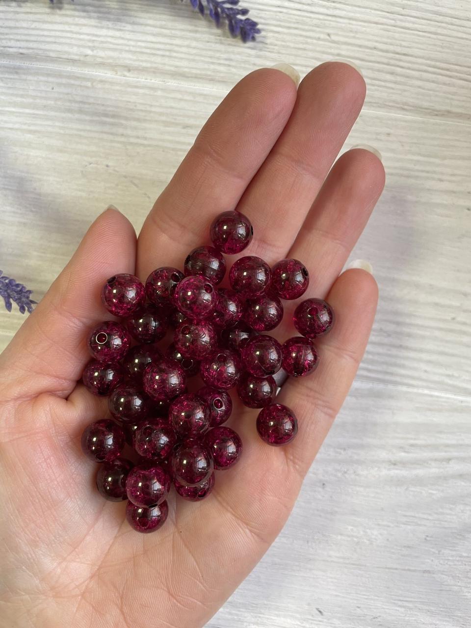 Намистини "Бите скло № 2 " 10 мм , темно малинові 500 грам